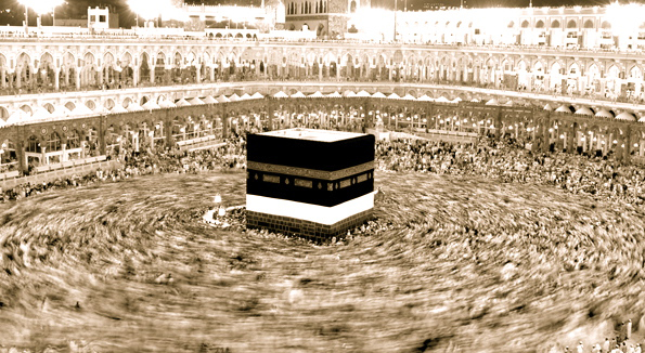 time lapse of pilgrims circumambulating the kaaba